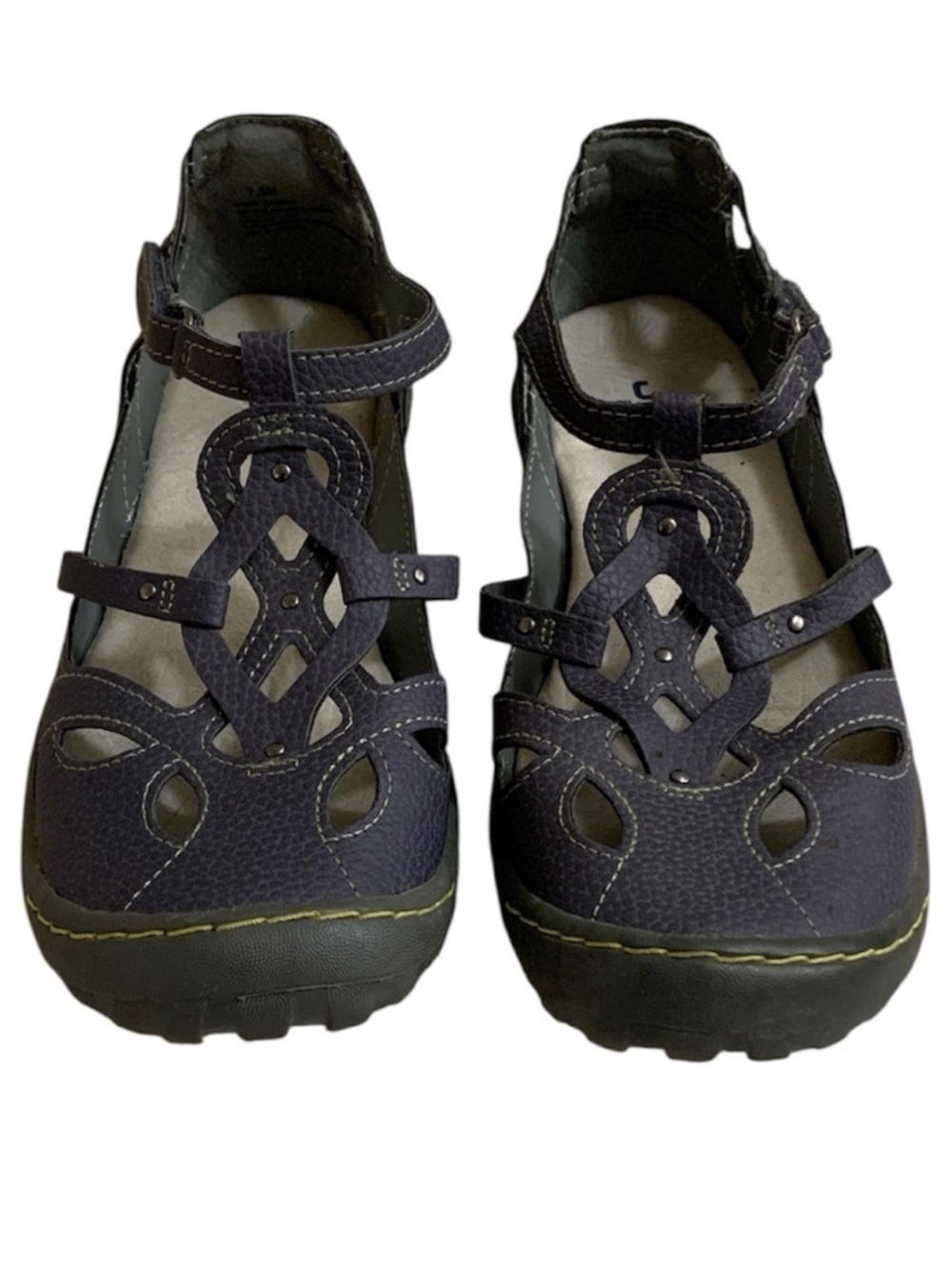 JBU By Jambu Sydney Blue Mary Jane Sandals Size 7.5 Faux Leather Memory Foam